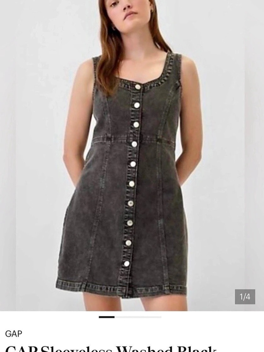 Gap Denim Button-Front Mini Dress XXL New no tag